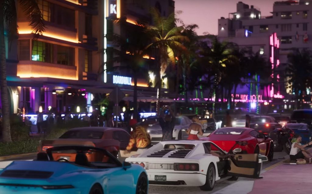 Grand Theft Auto VI trailer cars on the strip