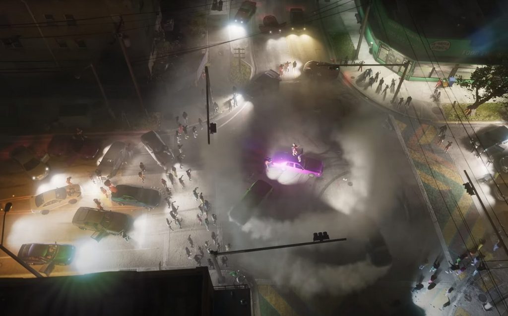 Grand Theft Auto VI trailer night street scene